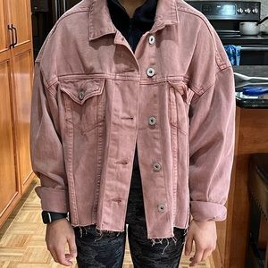 cotton on pink denim jacket new with tags